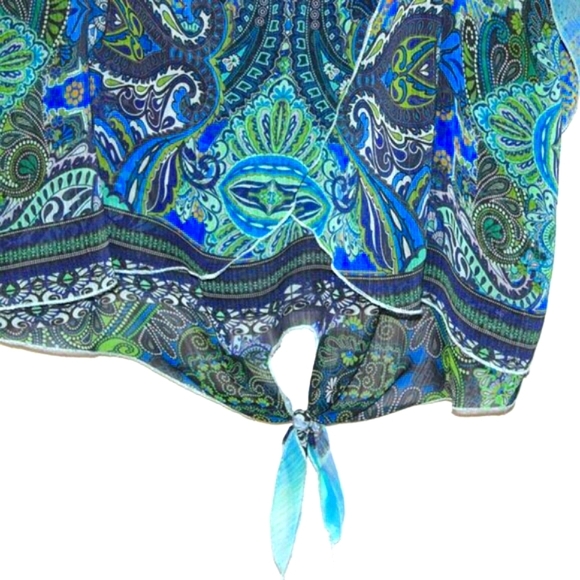 Sheer Boho Top (XL) – Flowy & Beachy Vibes! 💙✨ - Picture 5 of 8